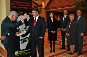 Illinois Supreme Court Chief Justice Thomas Fitzgerald swears in Matthew Beaudet